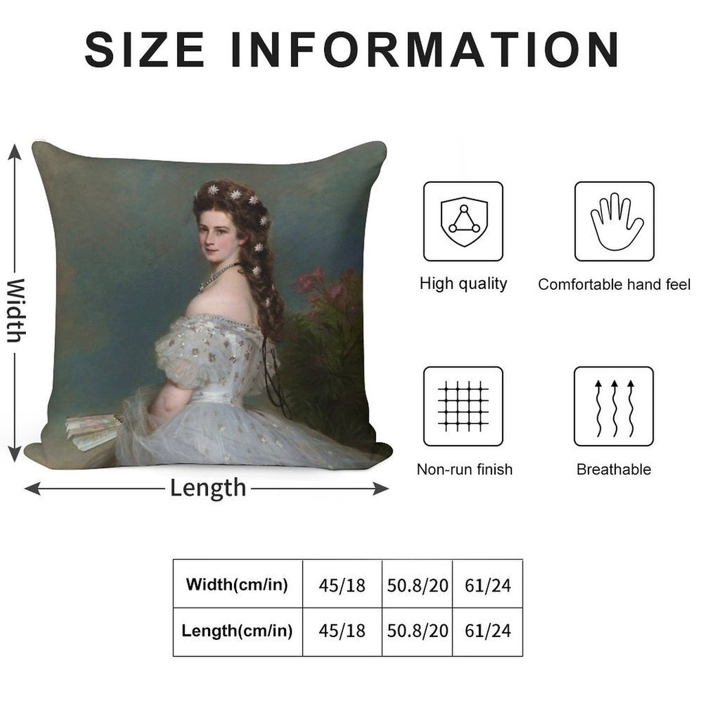 Empress Sisi Elisabeth of Austria (1865) - Franz Xaver Winterhalter Soft Anti-Pilling Throw Pillow