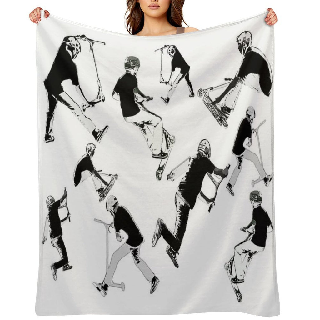 Airtime!- Stunt Scooter Fun Eco-conscious Throw Blanket