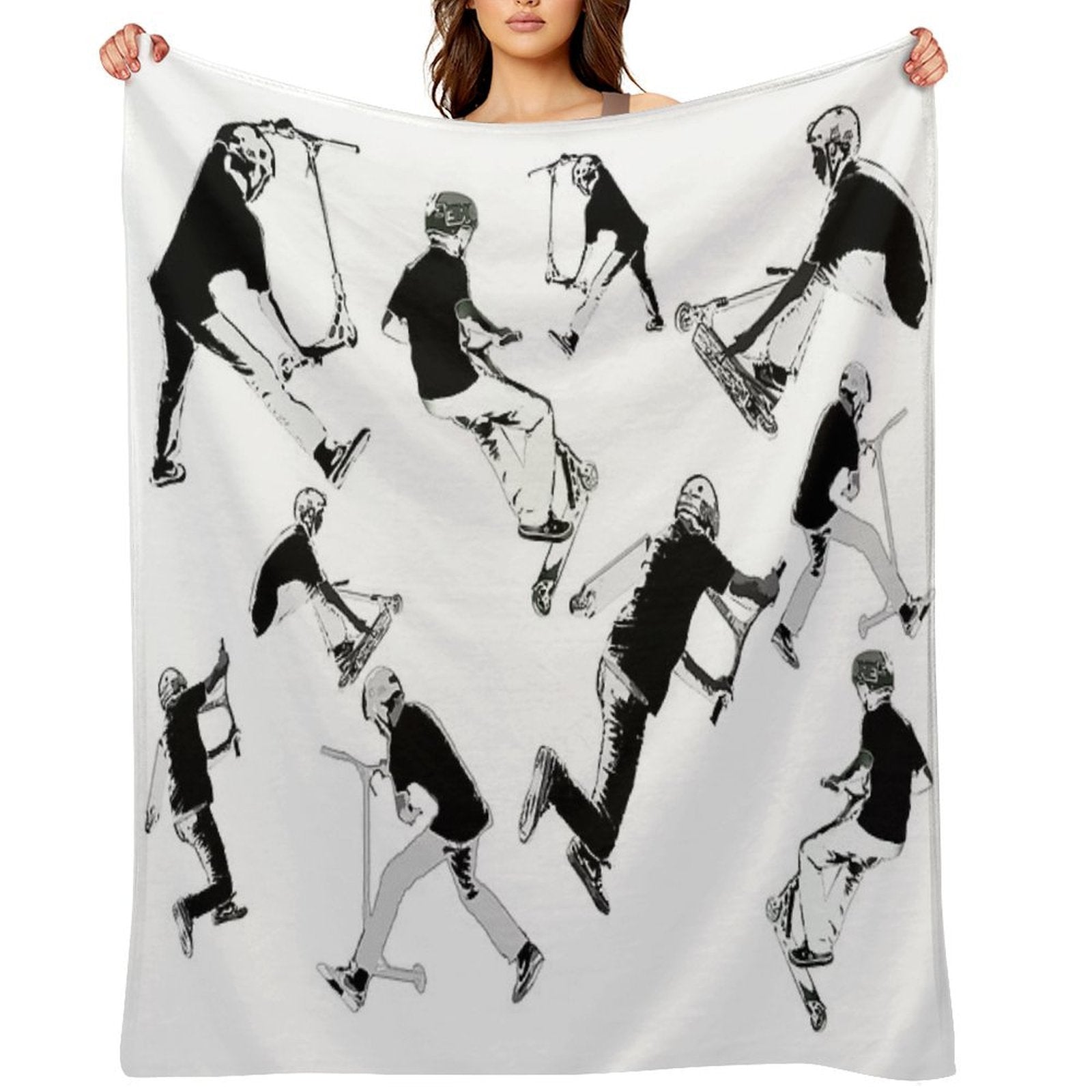 Airtime!- Stunt Scooter Fun Eco-conscious Throw Blanket