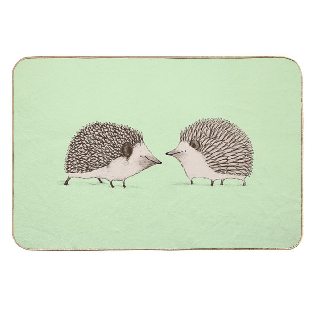 Two Hedgehogs  Rapid-Drying Bath Mat