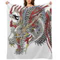 Kazuma Kiryu Dragon Tattoo Horizontal Premium Throw Blanket