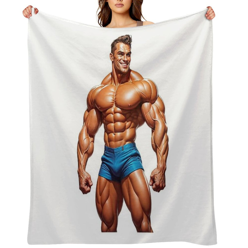 New Series Bodybuilder Sticker #91 Wrinkle-free Throw Blanket