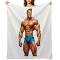 New Series Bodybuilder Sticker #91 Wrinkle-free Throw Blanket