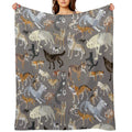 Wolves of The World  Grey Durable Throw Blanket