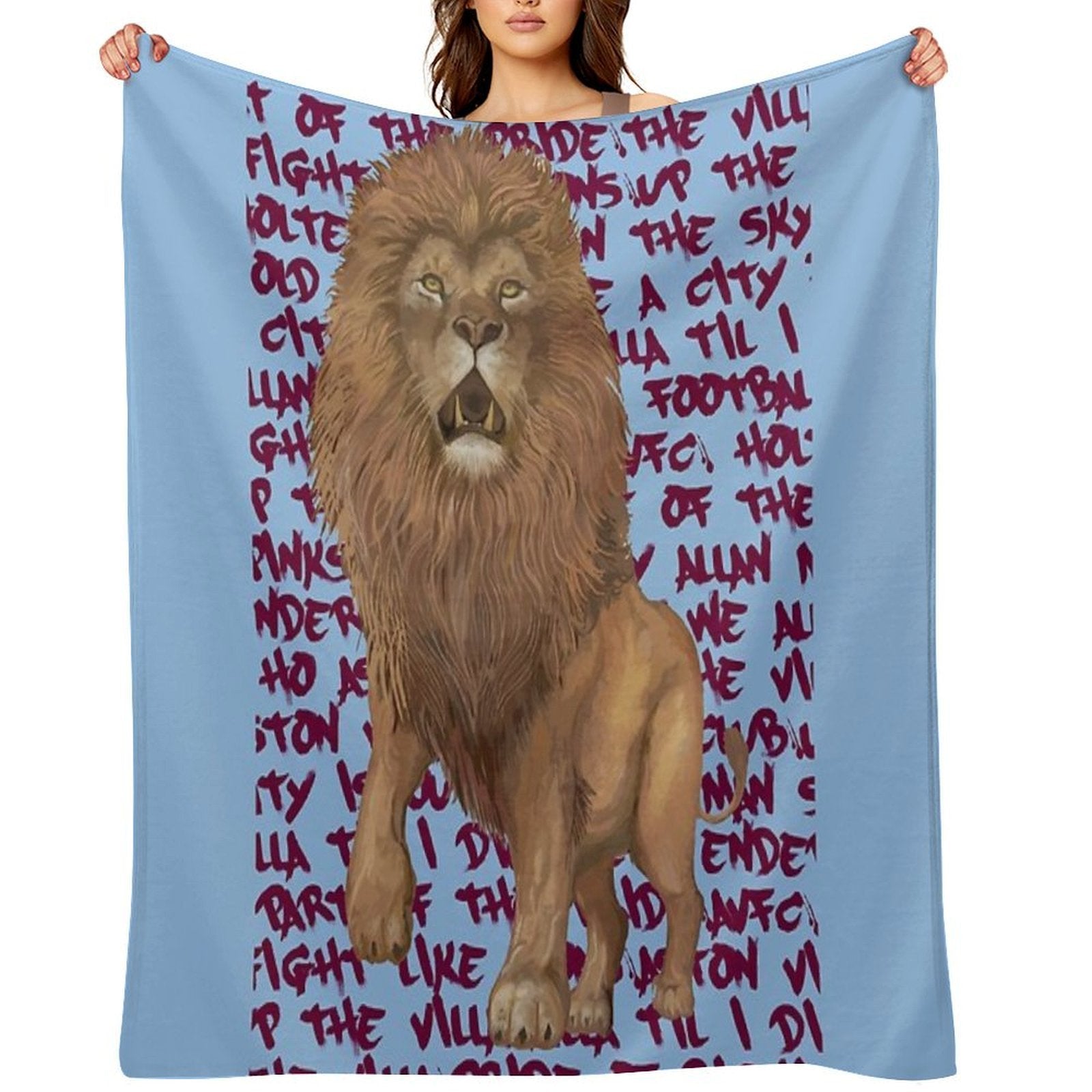 Rampant Lion AVFC Plush Throw Blanket