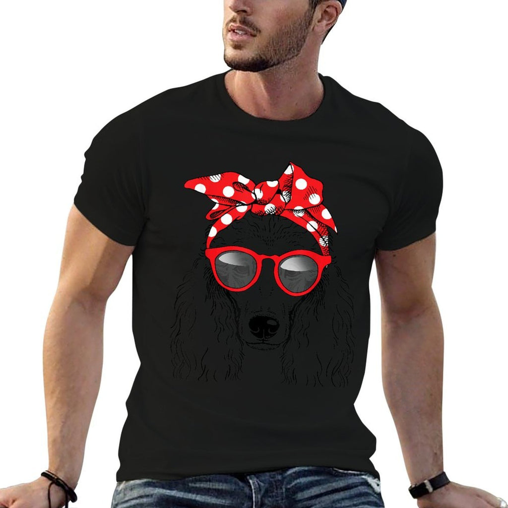 Poodle Dog Mom Bandana Sunglasses Mothers Day Men Women  Easy-care T-Shirt