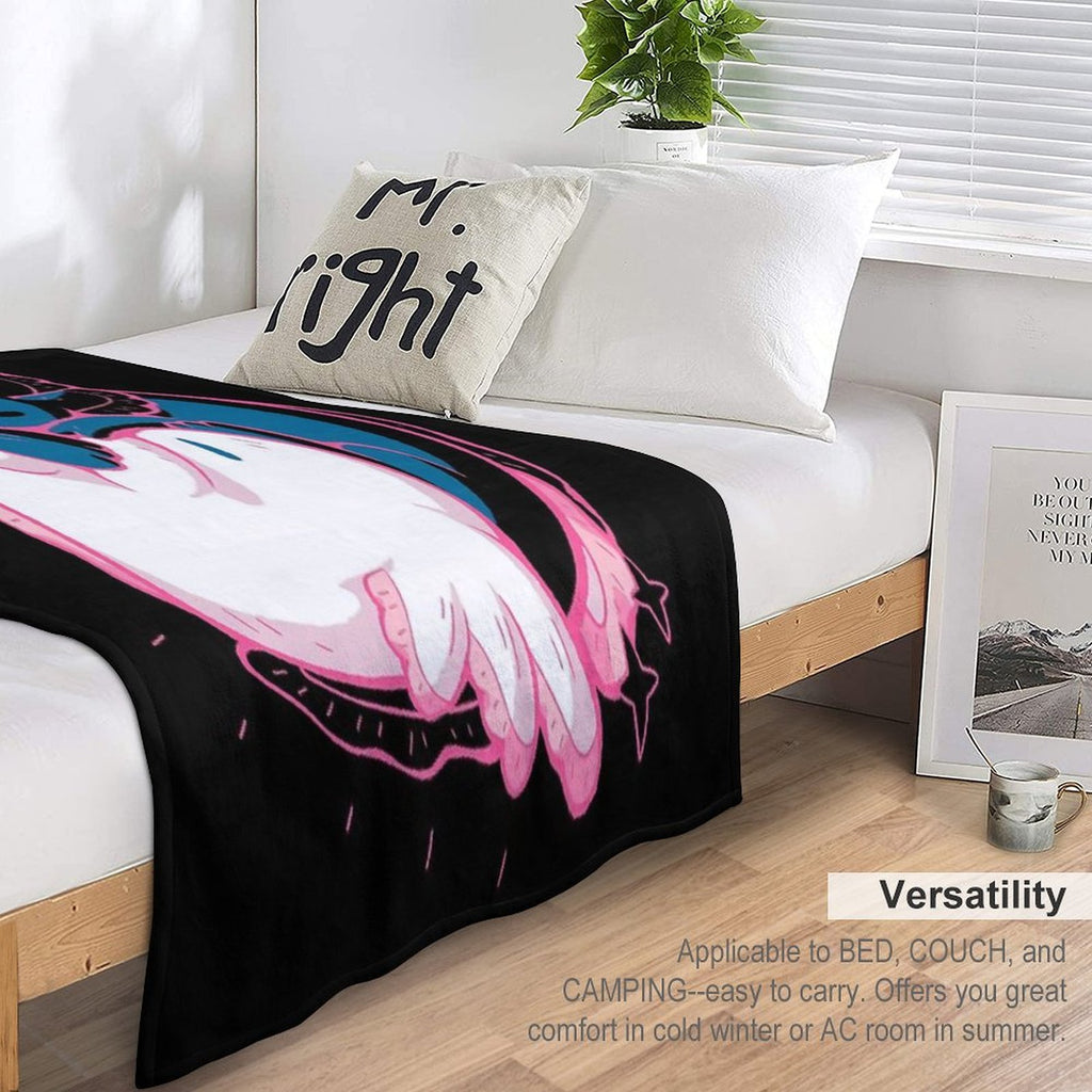 Axolotl Yin Yang Compact Throw Blanket