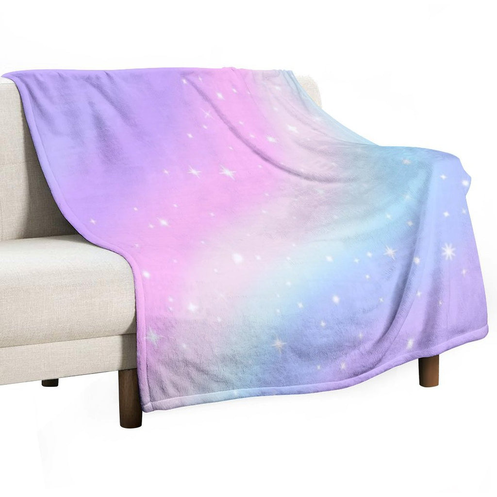 Kawaii Rainbow Magic Plush Throw Blanket
