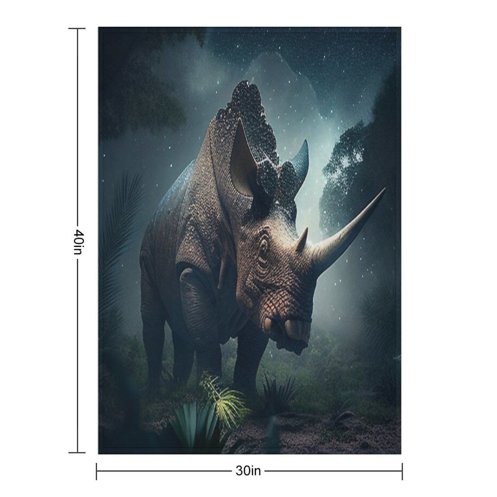 Paleo Art Triceratops Shrink-resistant Throw Blanket