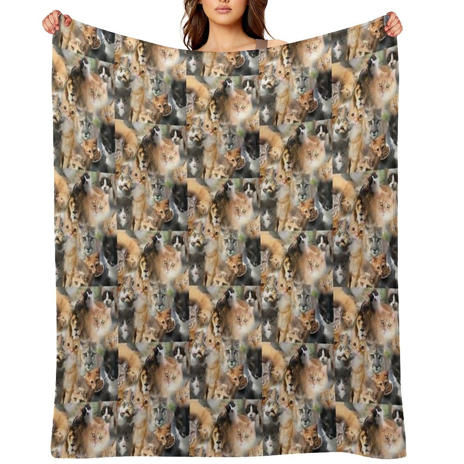 Cat Photo Collage All-season Throw Blanket