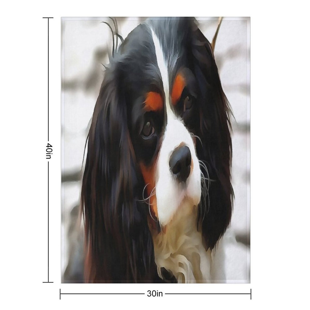 Portrait Of A King Charles Cavalier Spaniel Anti-pilling Throw Blanket