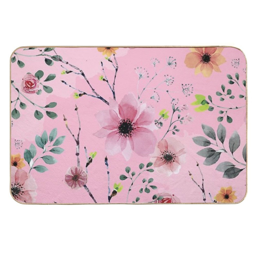 Watercolor Flowers XIII (different Flowers)  Slip-Resistant Bath Mat