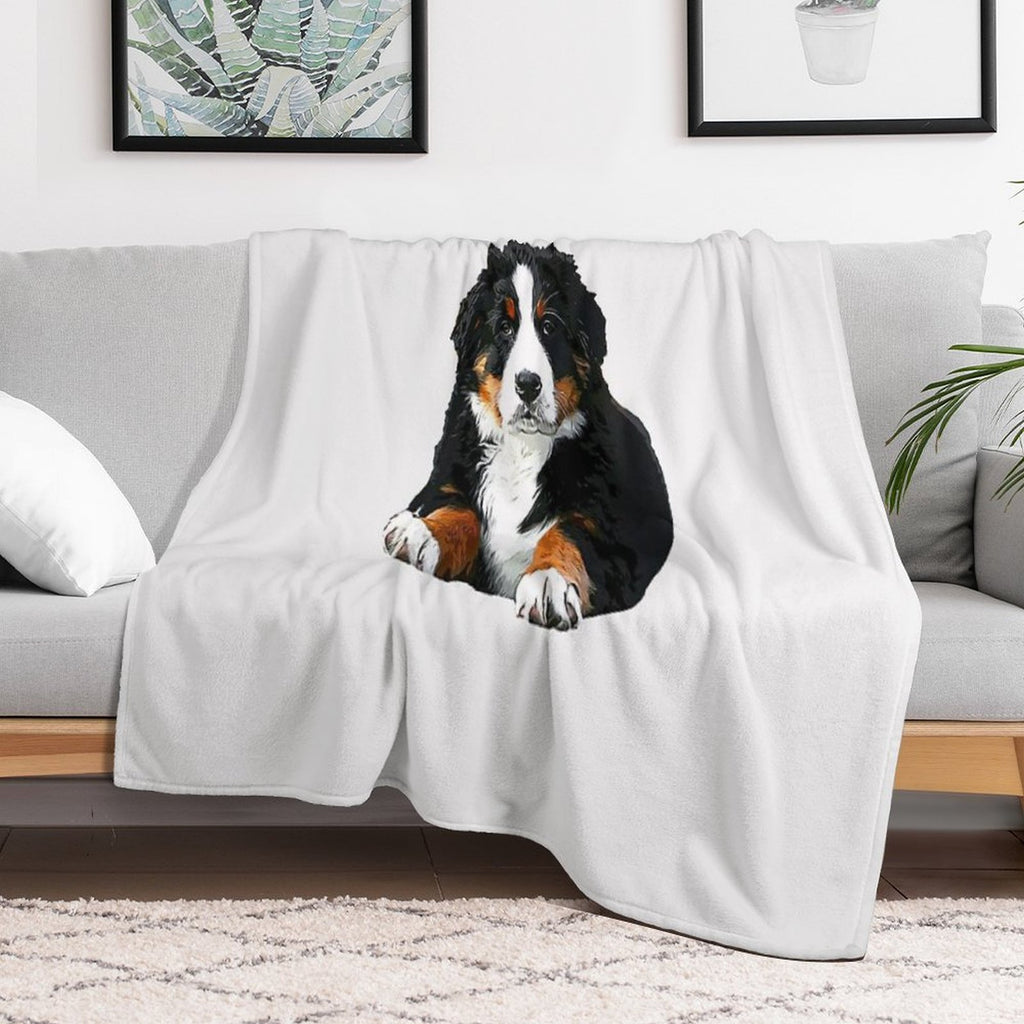 Bernese Mountain Dog Pup! Velvety-soft Throw Blanket