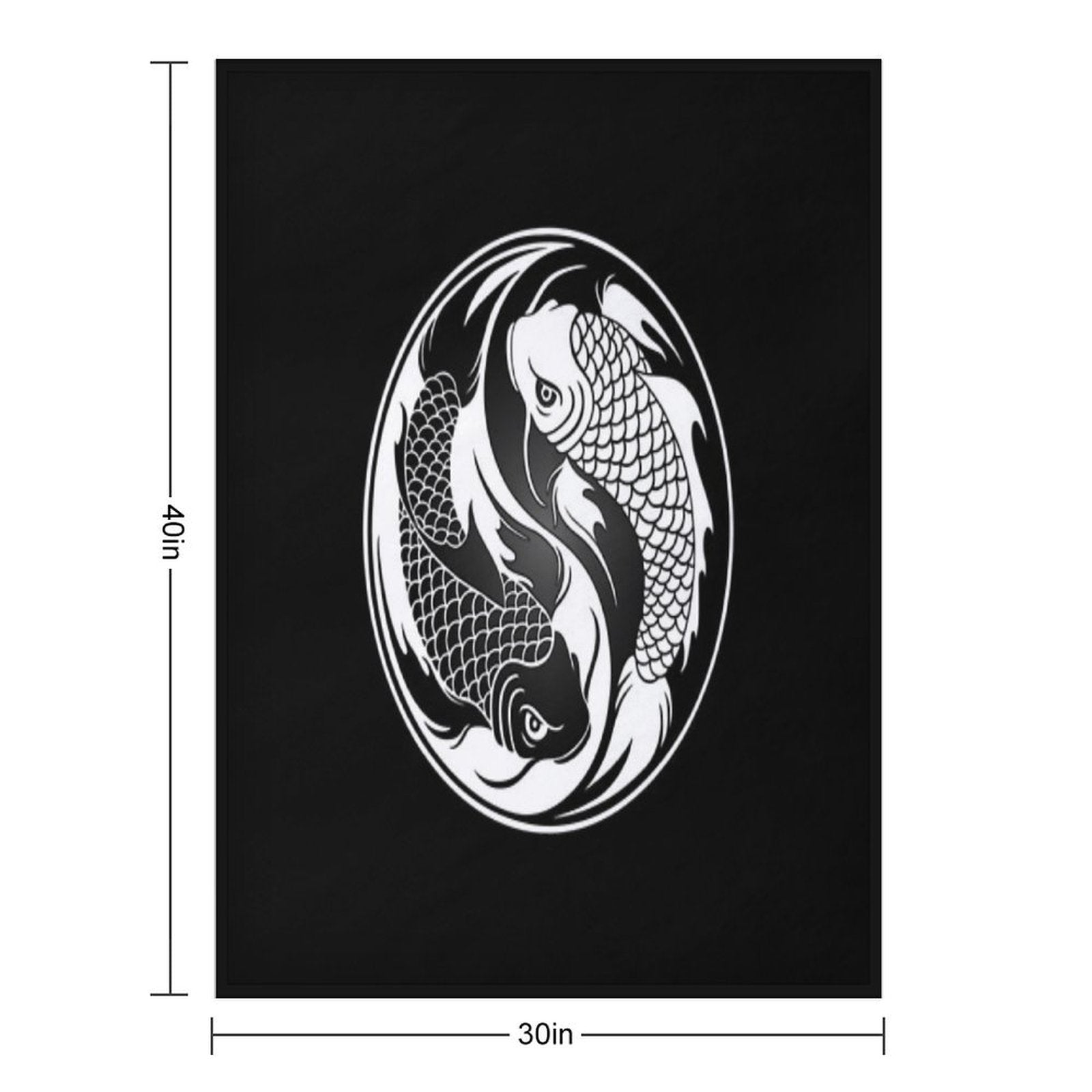 Black And White Yin Yang Koi Fish Eco-conscious Throw Blanket