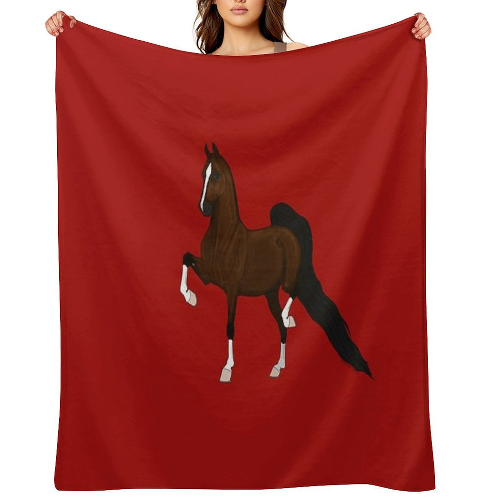 Bay American Saddlebred Horse Compact Throw Blanket