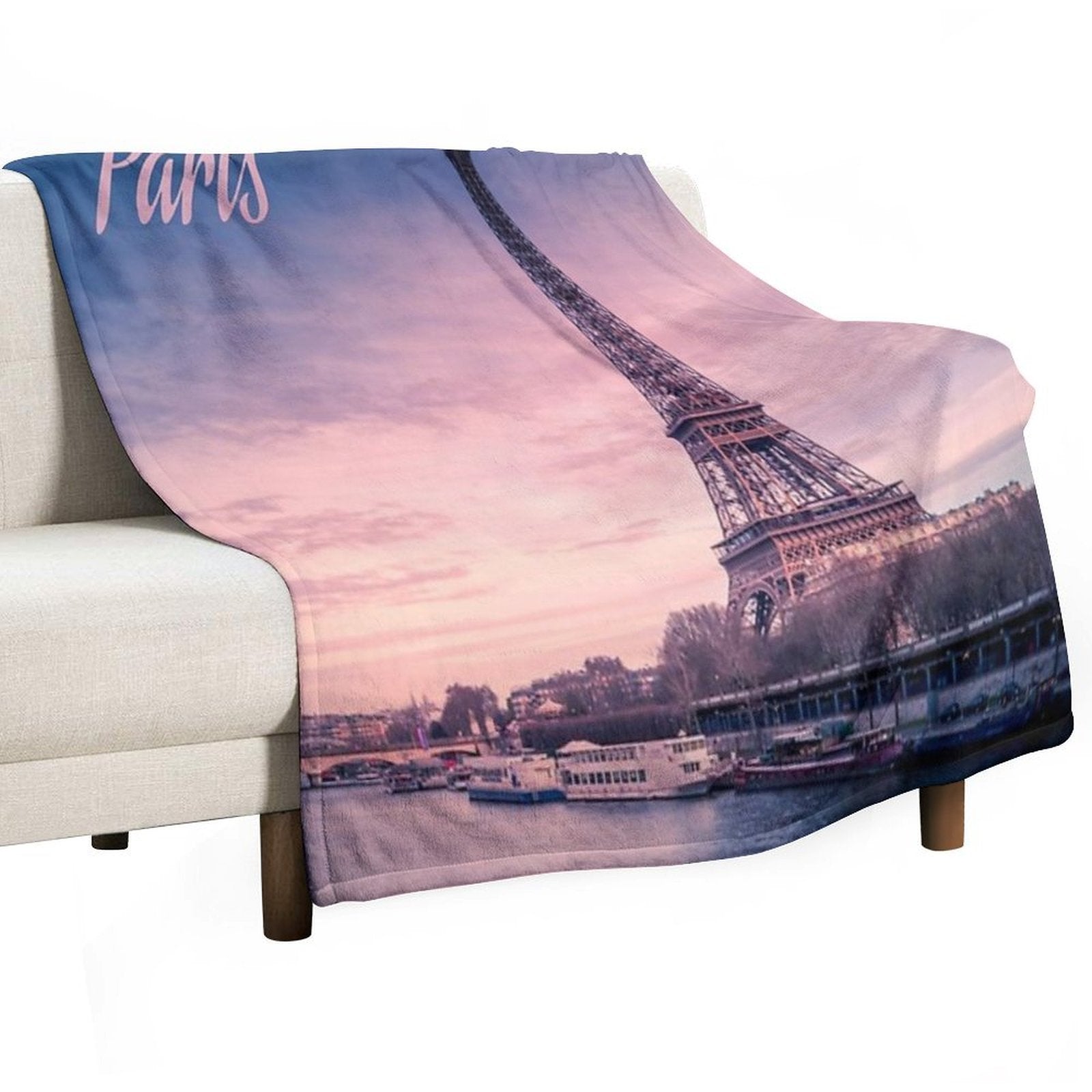 Paris France Eiffel Tower Durable Throw Blanket