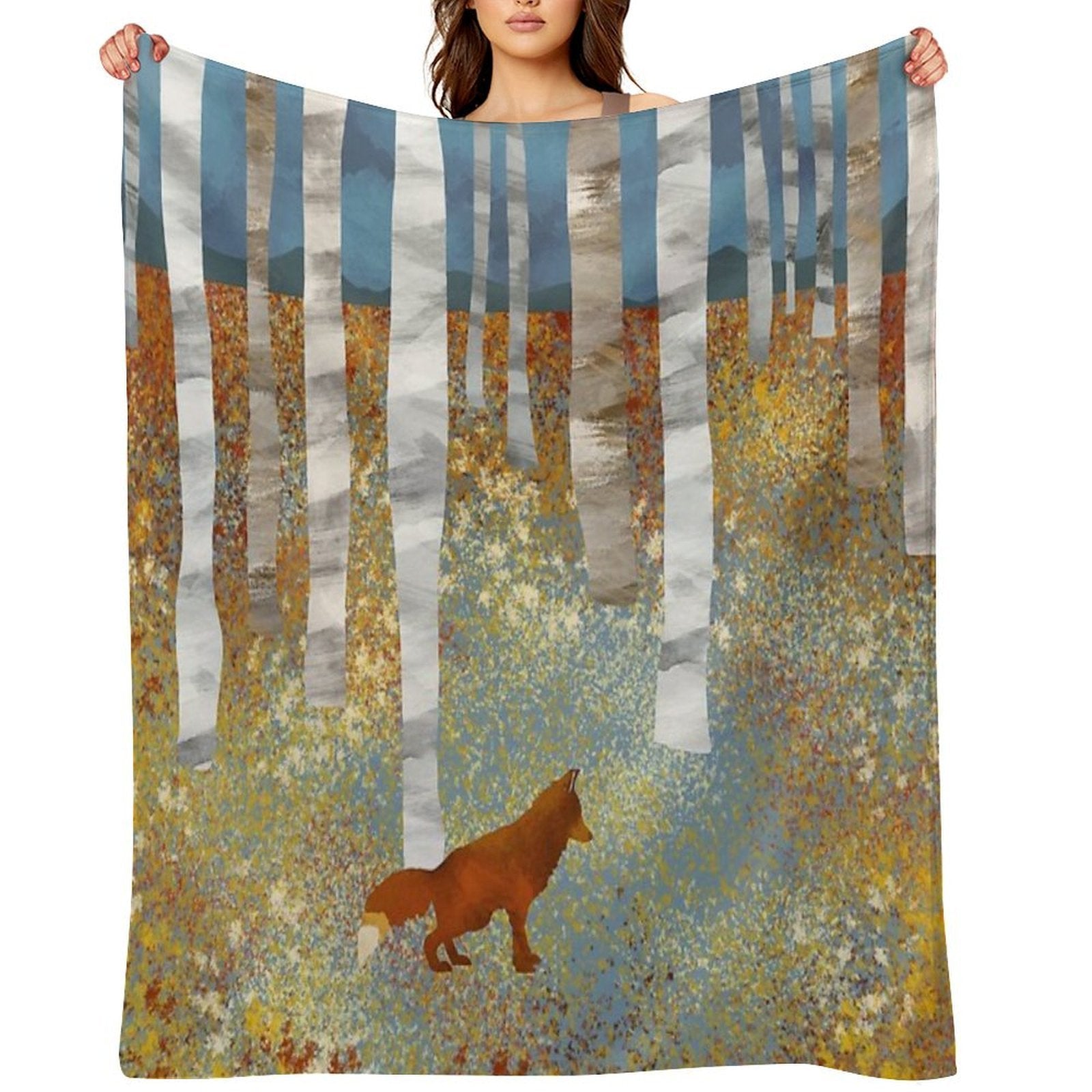 Autumn Fox Multi-functional Throw Blanket