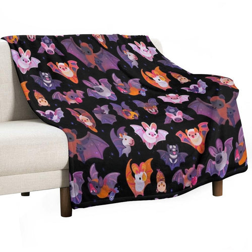Bat - Dark Wrinkle-free Throw Blanket