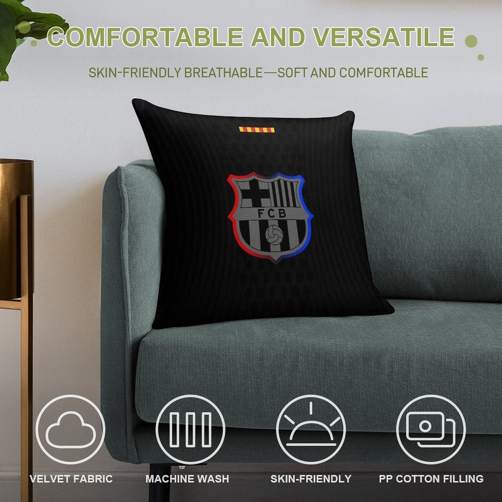 Barca Away 2024-25 Black Soft Durable Construction Throw Pillow