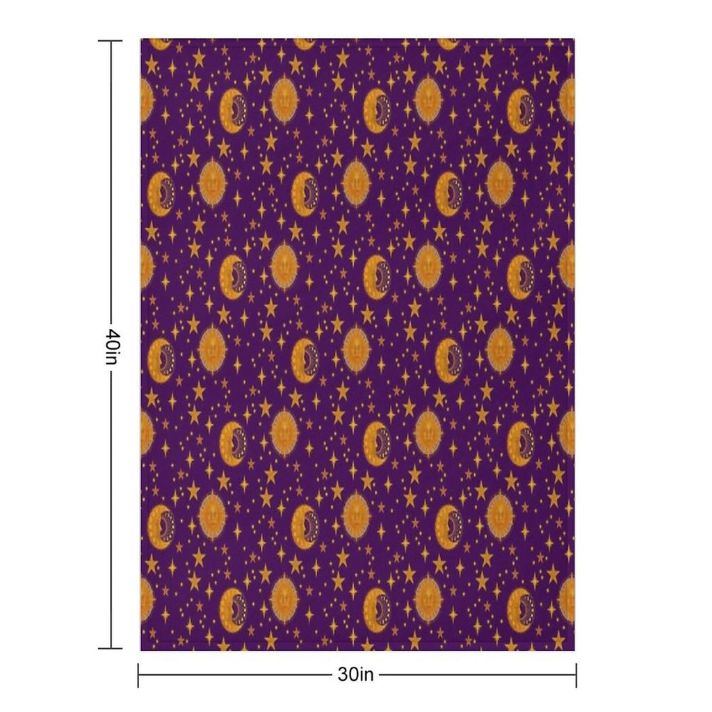 Bohemian 90's Sun And Moon Celestial Pattern All-season Throw Blanket