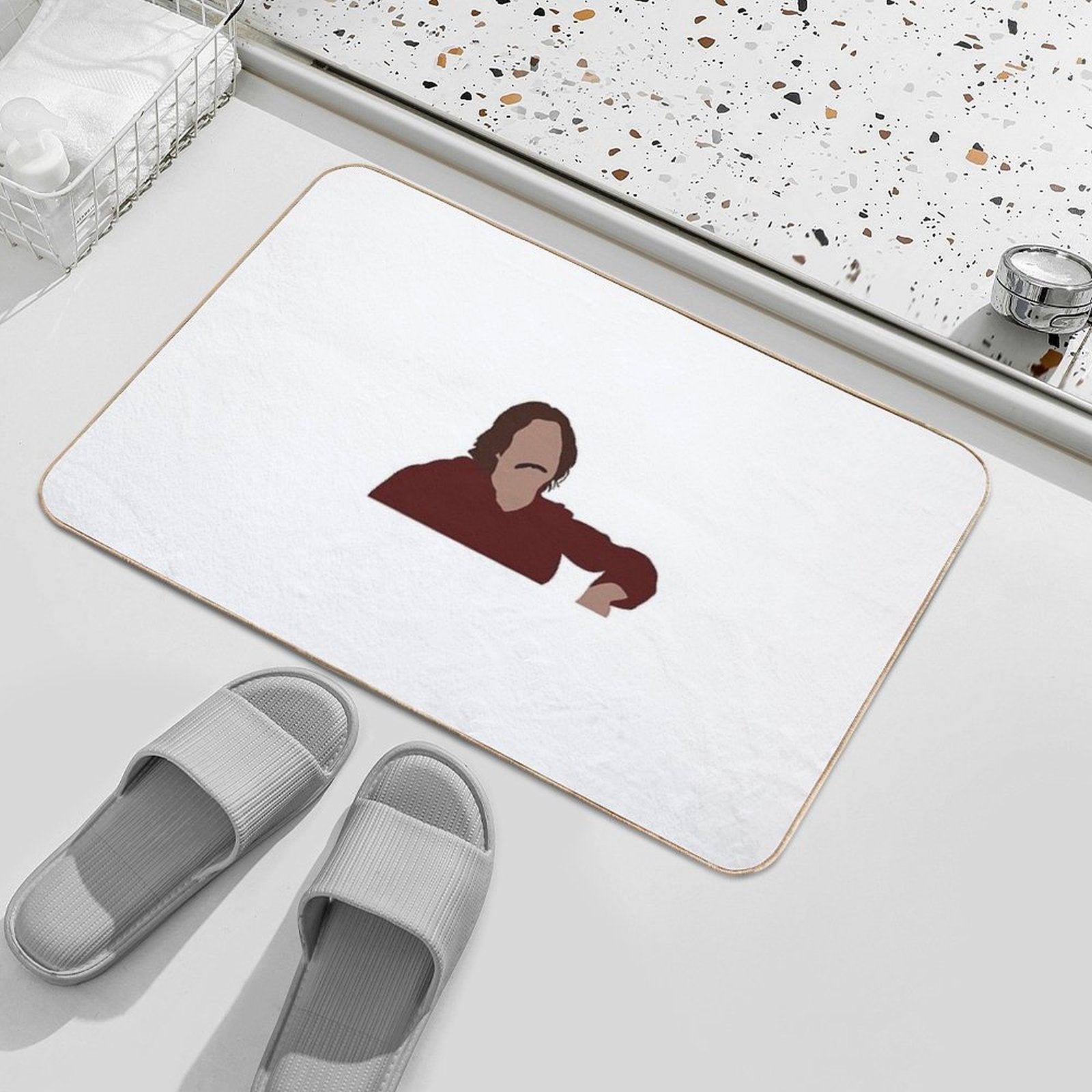 College Nick from New Girl  Stain-Proof Bath Mat