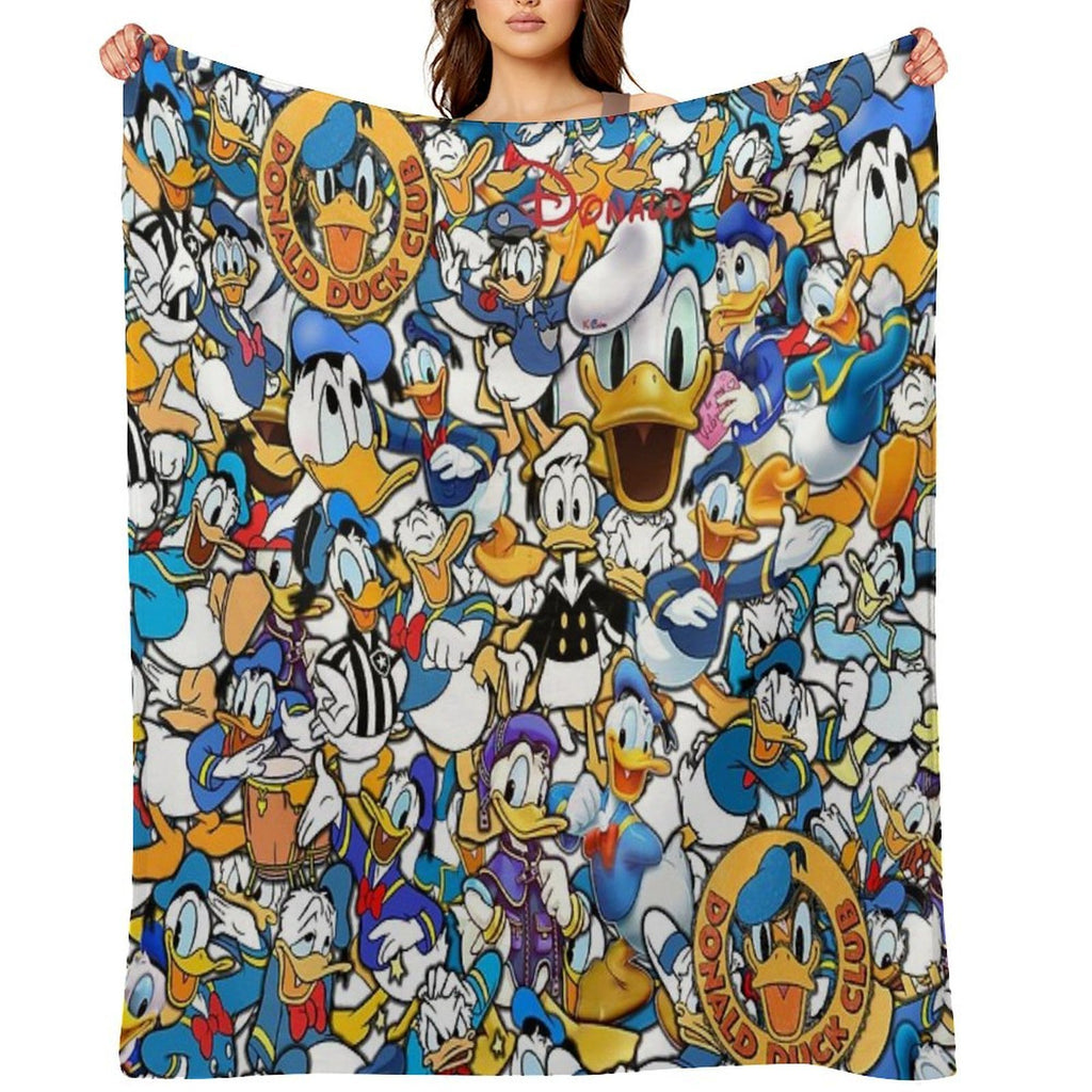 Donald Duck Kids Classic Funny Cartoon Ultimate Super Fine HD Collage Quick-dry Throw Blanket