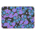Black Blue And Purple Retro Flowers  Versatile Bath Mat