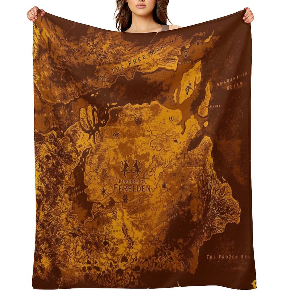 Age Dragon Map  Fantasy RPG Game Gamer  Warden Hero Inquisitor Gryphon Gift-ready Throw Blanket