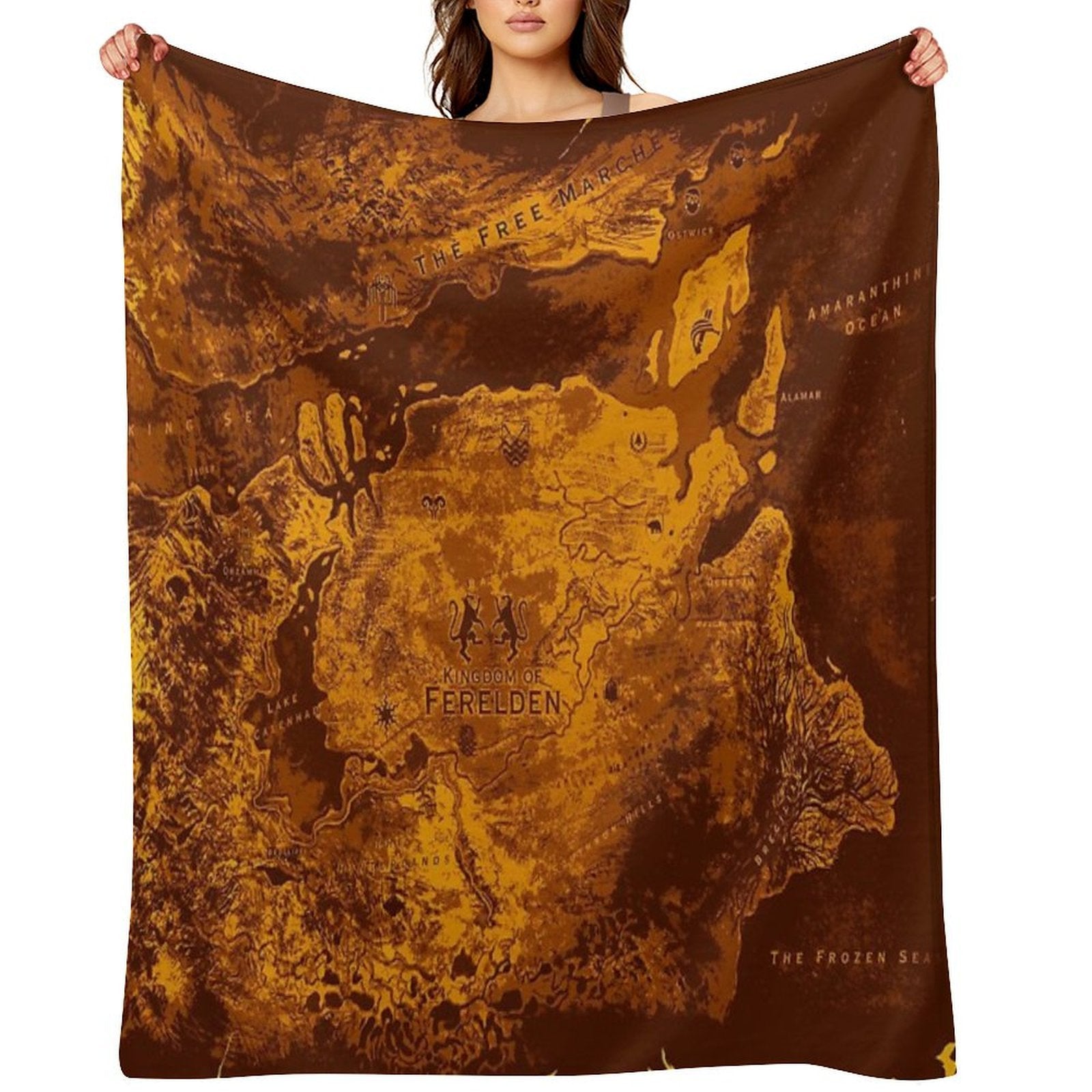 Age Dragon Map  Fantasy RPG Game Gamer  Warden Hero Inquisitor Gryphon Gift-ready Throw Blanket