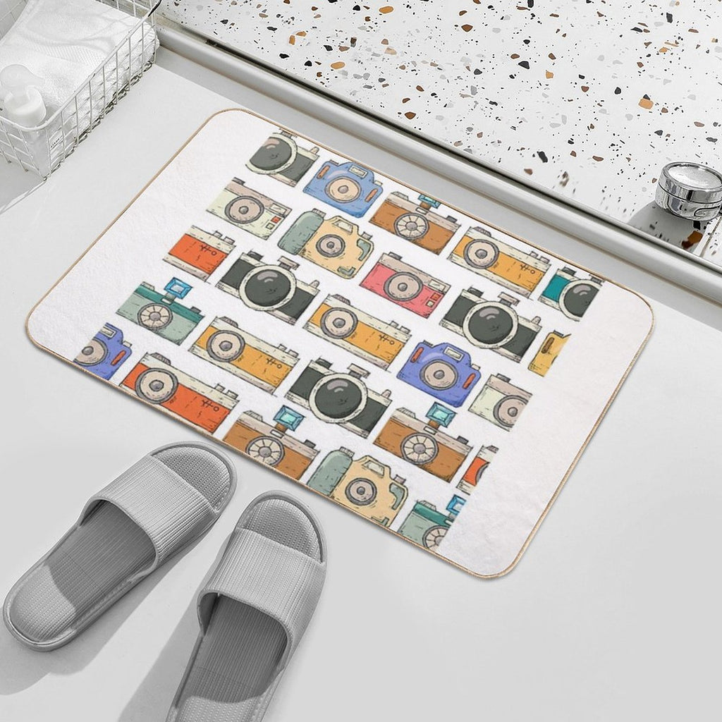 Retro Camera Pattern  Slip-Resistant Bath Mat