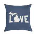 Michigan Love - All White Soft Fade-Resistant Throw Pillow