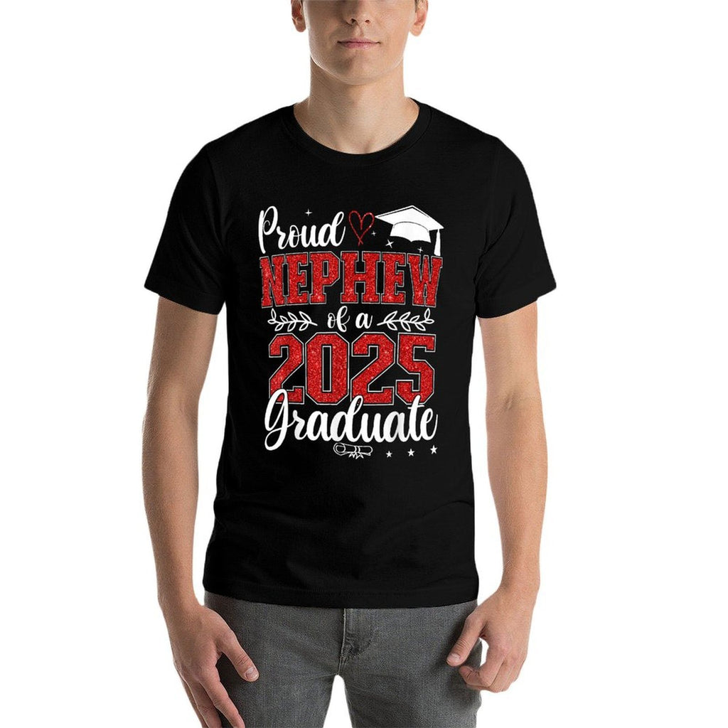 Proud Nephew Of A Class Of 2025 Graduate Senior Graduation  Heathered Texture T-Shirt