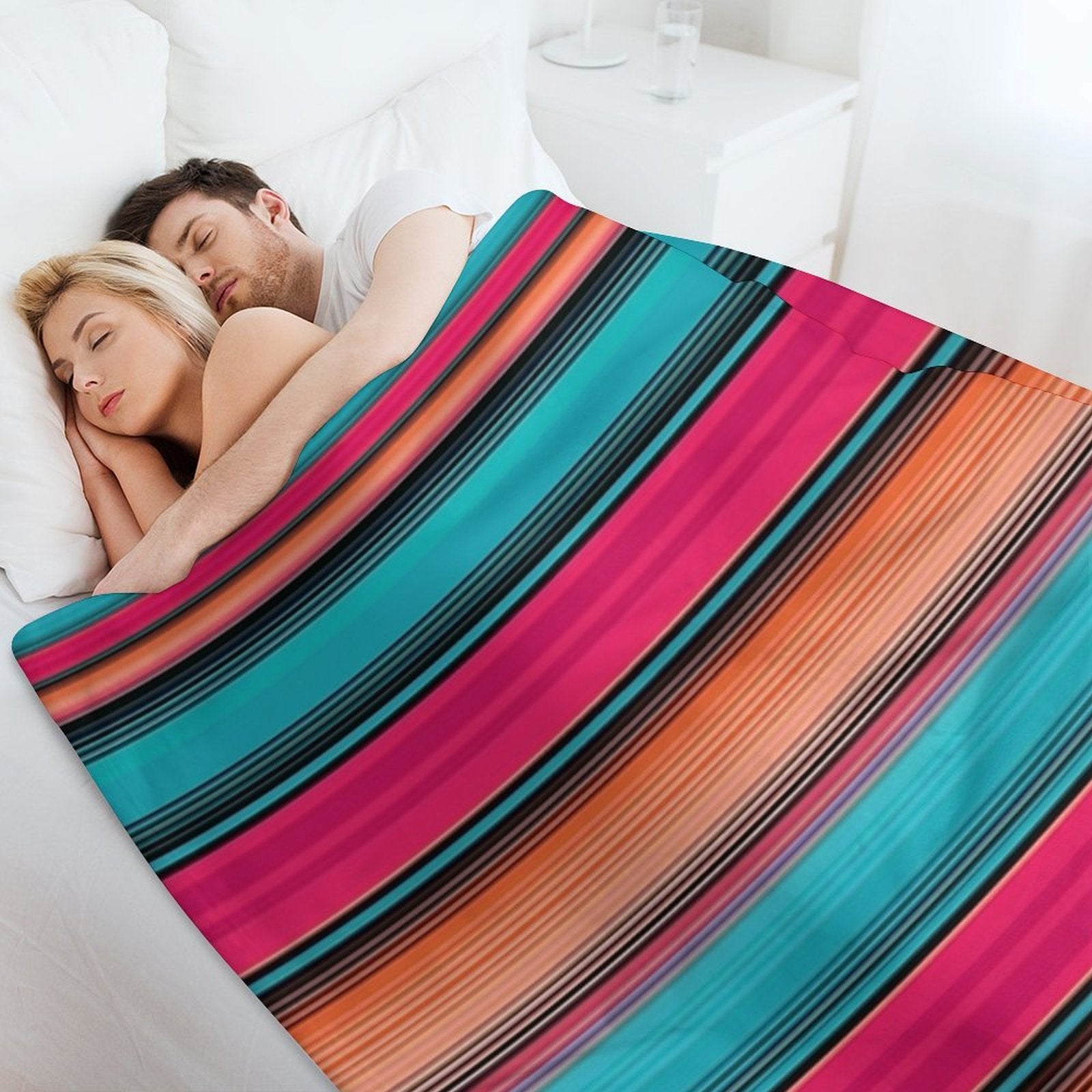 Sarape Rosa Pink Cute Mexican Blanket Serape Pattern Travel-friendly Throw Blanket