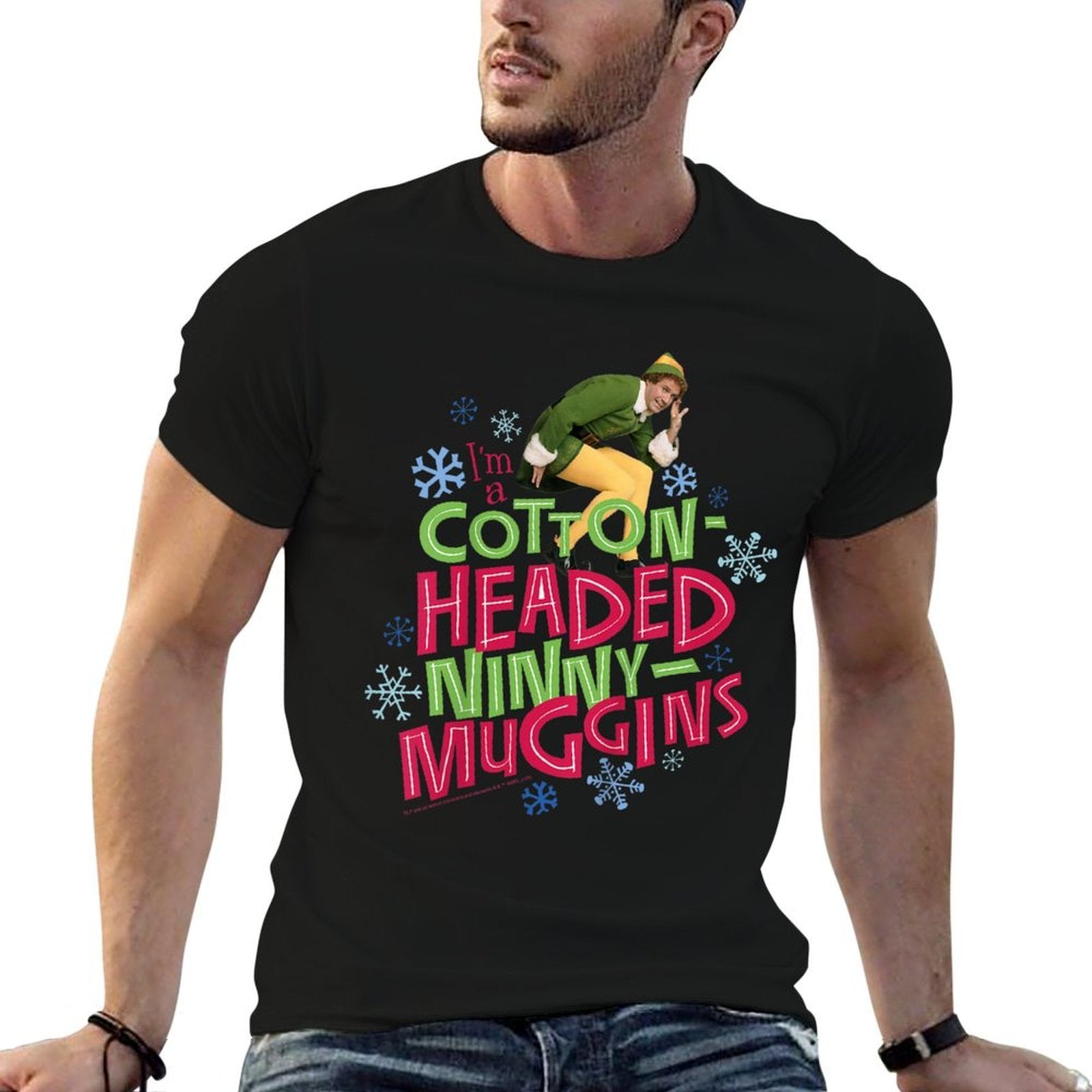 Kids Elf Buddy Cotton Headed Ninny Muggins Large Text  Polyester Blend T-Shirt