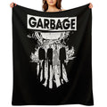 Garbage Band Painting Black And White Four Member Plush Throw Blanket