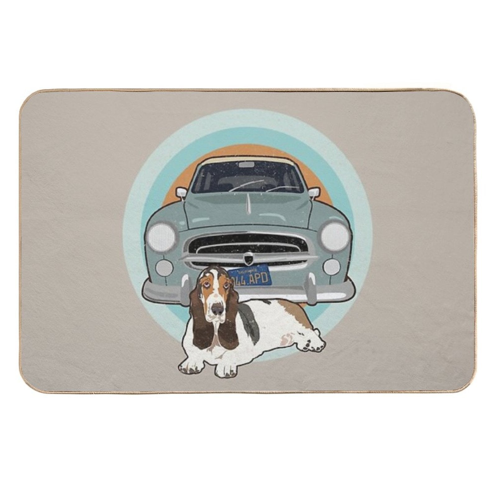 Columbo Car And Dog  Non-Slip Bath Mat