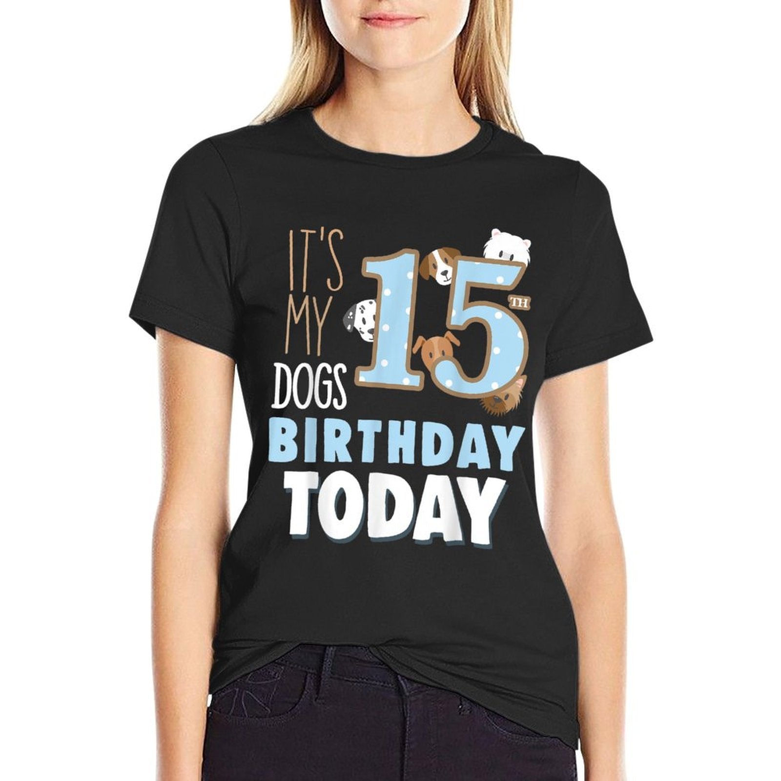 Its My Dogs 15th Birthday Party Idea & Birthday Dog Parent  Eco-friendly Material T-Shirt