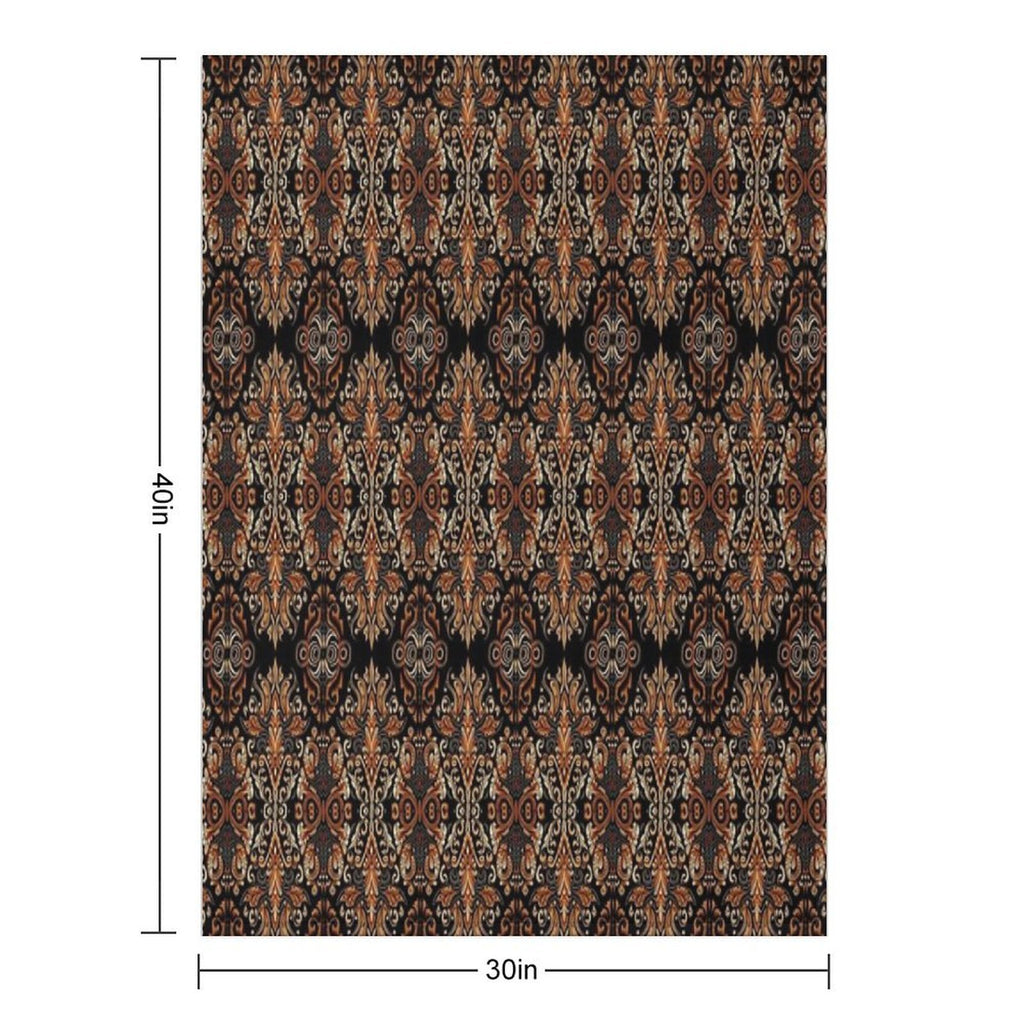Original Wayang Prambanan Indonesian Brown Batik Eco-conscious Throw Blanket