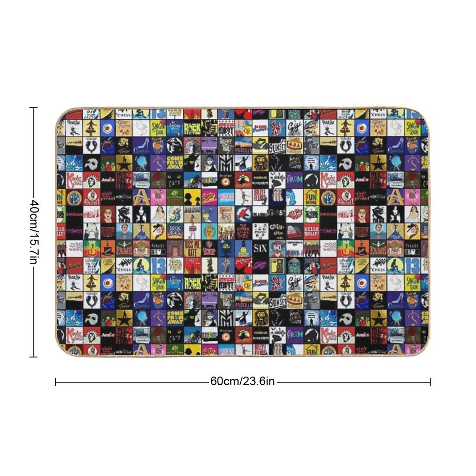 Broadway Musical Theatre Logos - Hand Drawn  High-Traffic Bath Mat