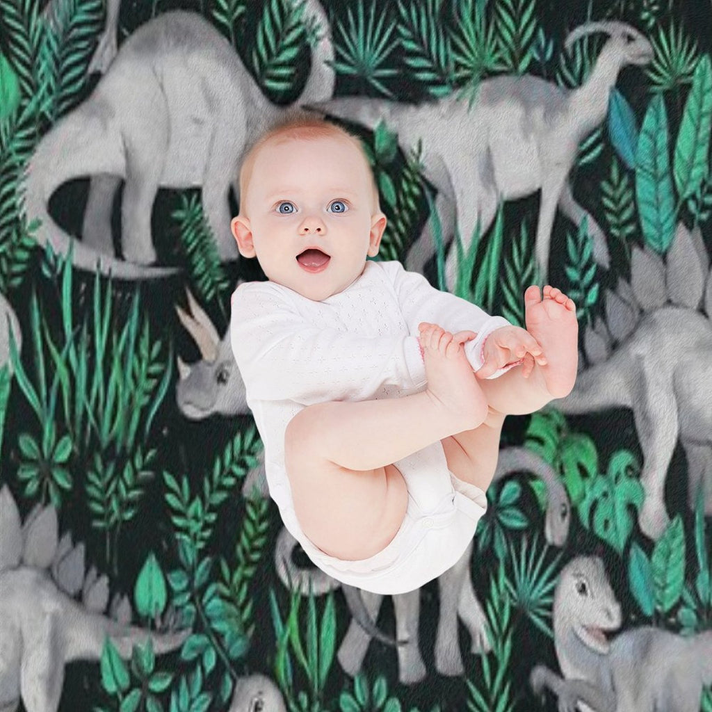 Dinosaur Jungle Sustainable Throw Blanket