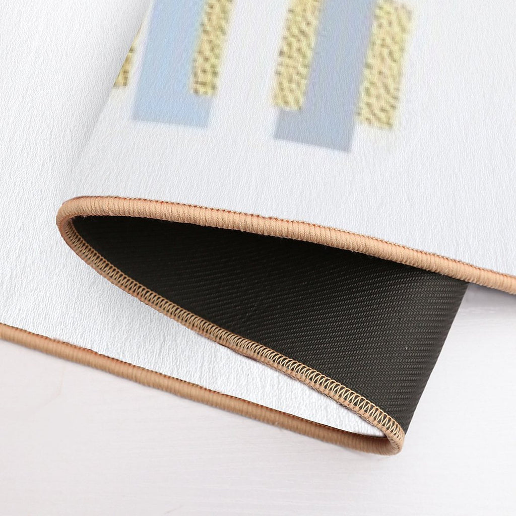 Pastel Stripe with Faded Gold  Repositionable Bath Mat