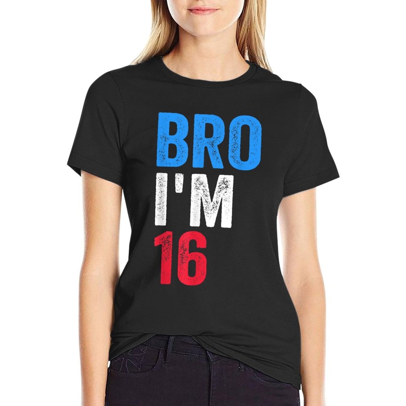 Bro I'm 16 Girls Boys Patriotic 16th Birthday  Vintage-inspired T-Shirt