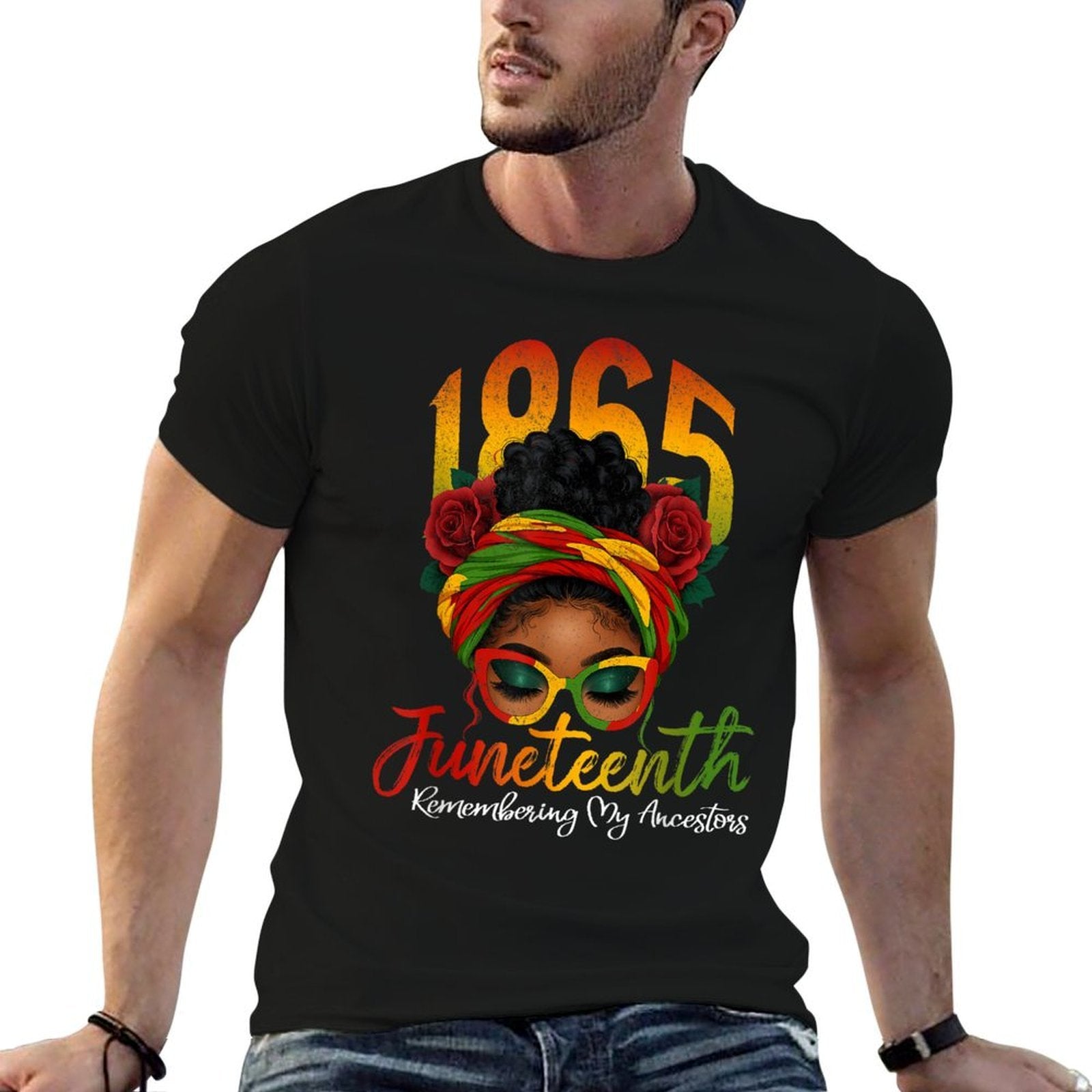 Juneteenth Remembering My Ancestors Black Women Juneteenth  Ribbed Collar T-Shirt