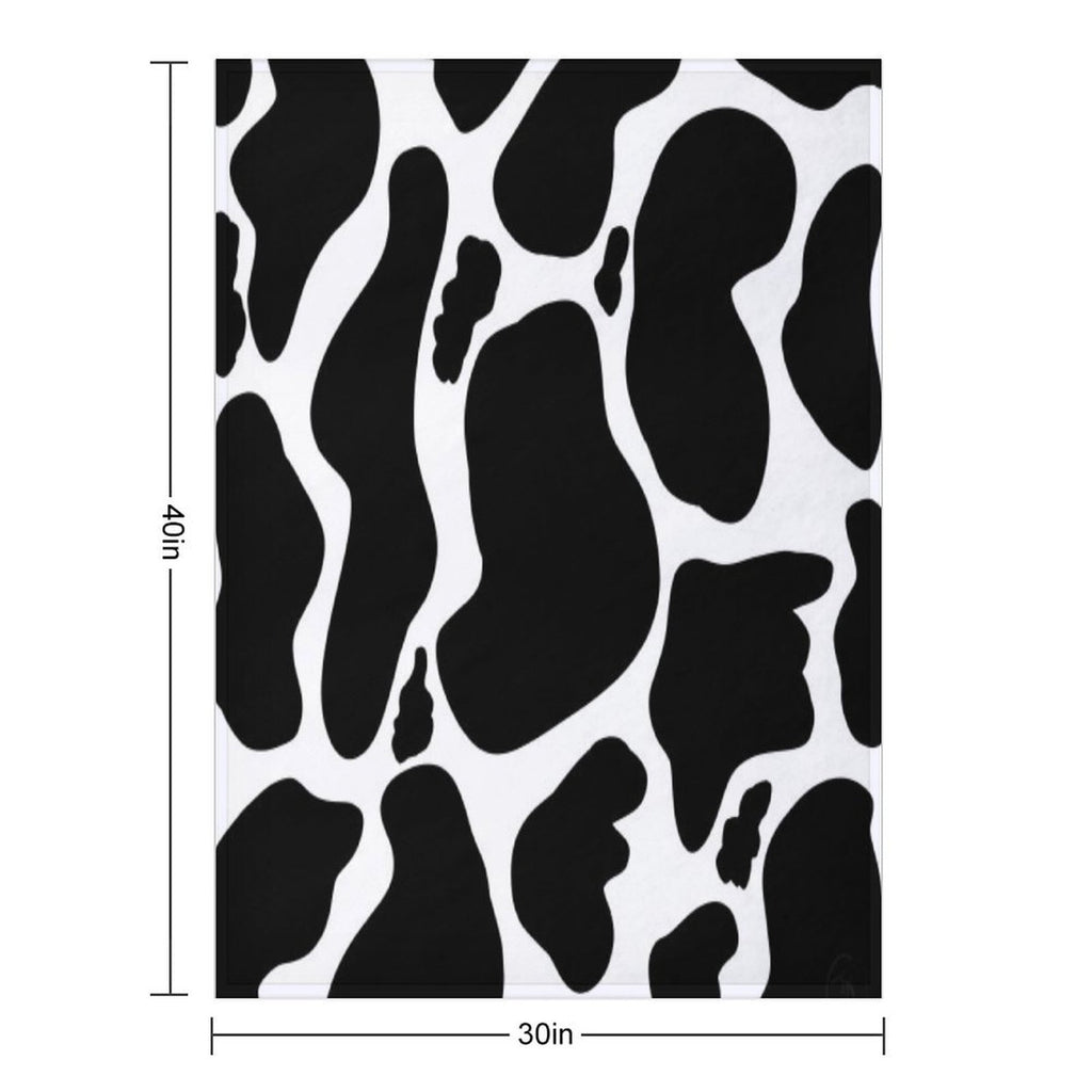 Black White Large Cow Spots Animal Pattern Premium Throw Blanket