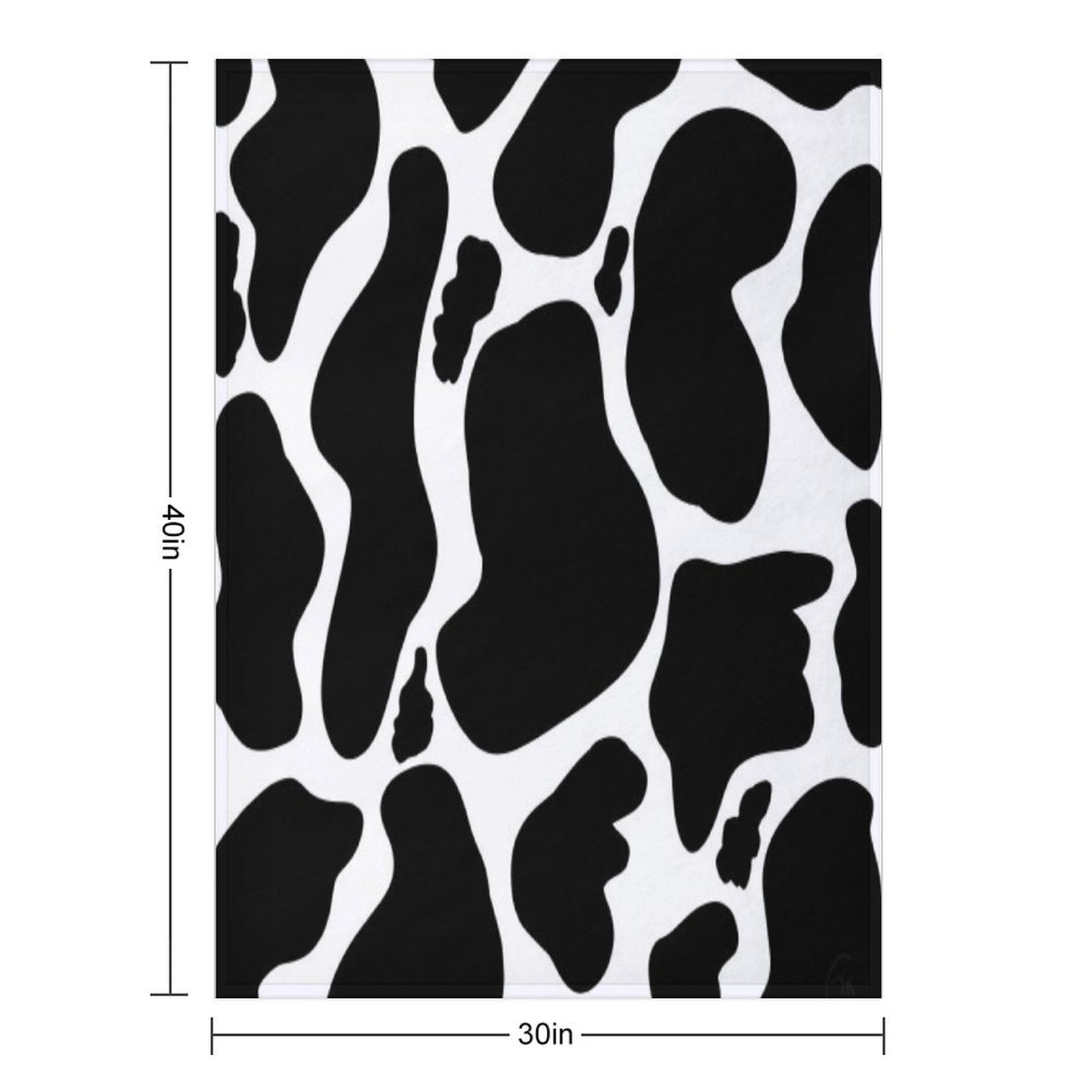 Black White Large Cow Spots Animal Pattern Premium Throw Blanket