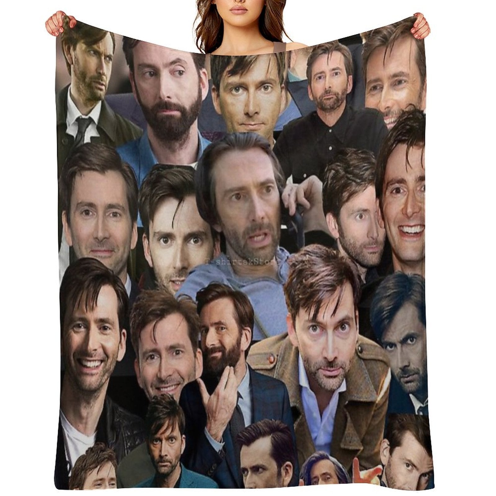 David Tennant Photo Collage Shrink-resistant Throw Blanket