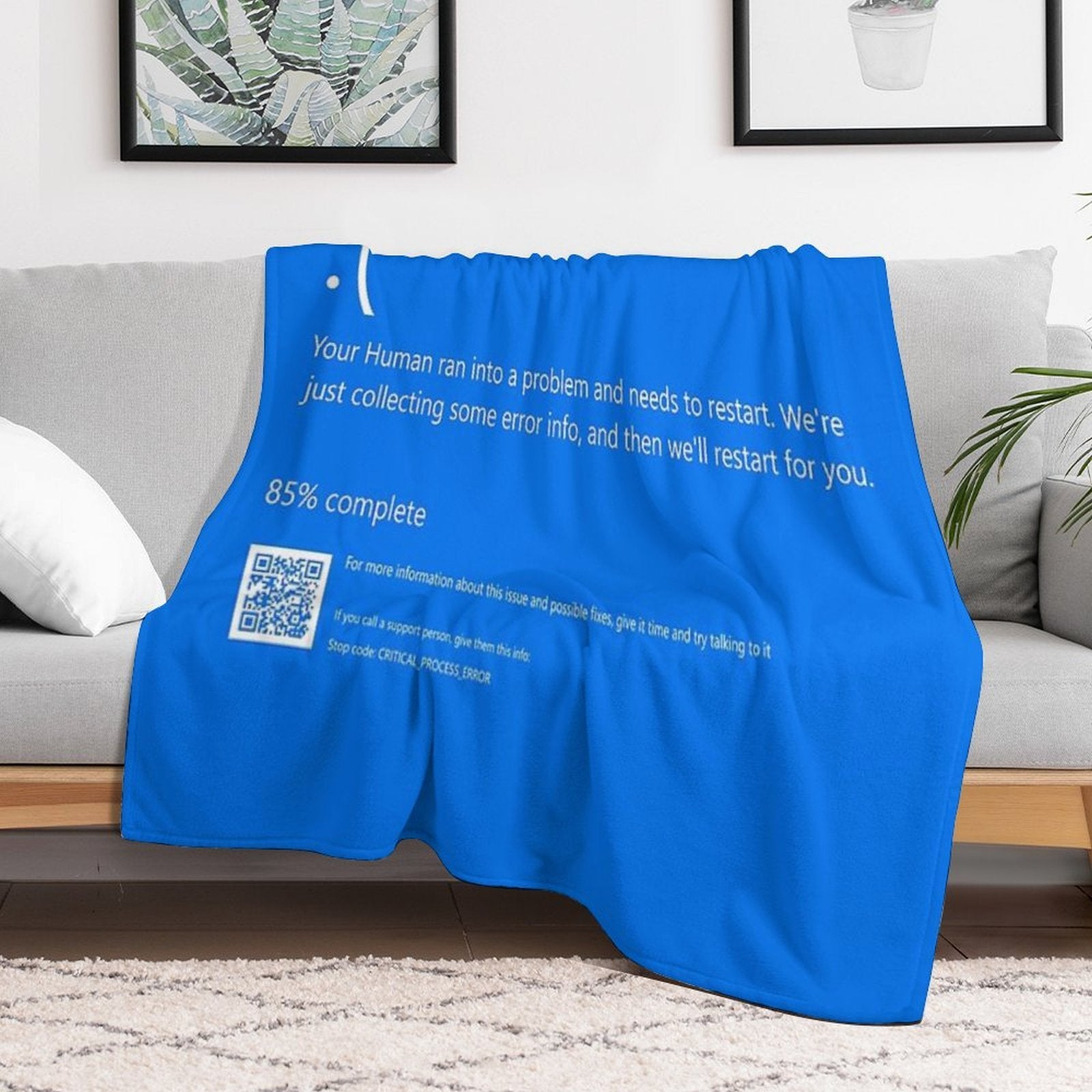 Blue Screen of Death - Human Edition Gift-ready Throw Blanket