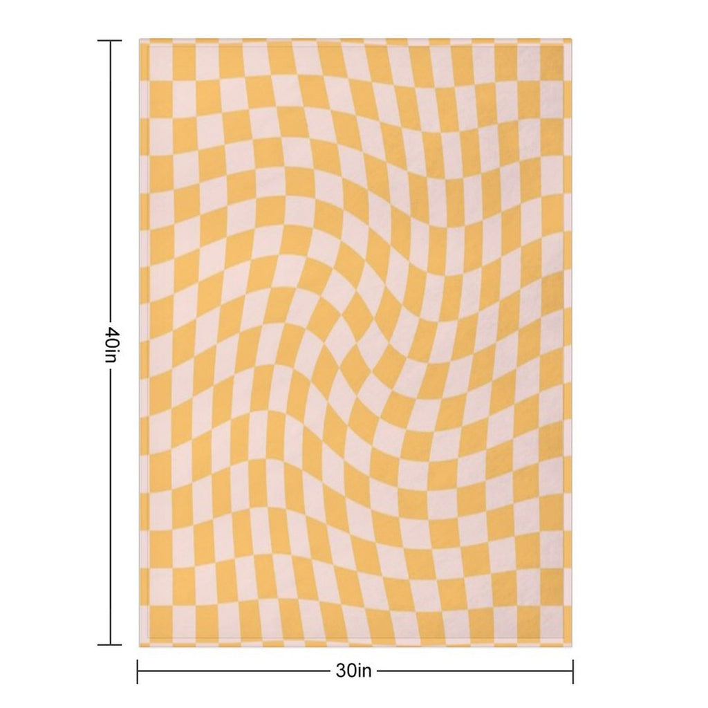 Check I - Yellow Twist Quick-dry Throw Blanket