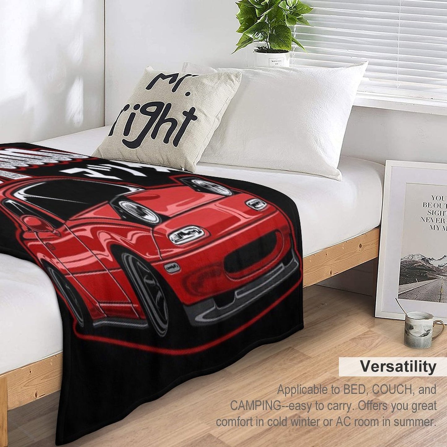 Miata MX-5 NA Red Durable Throw Blanket