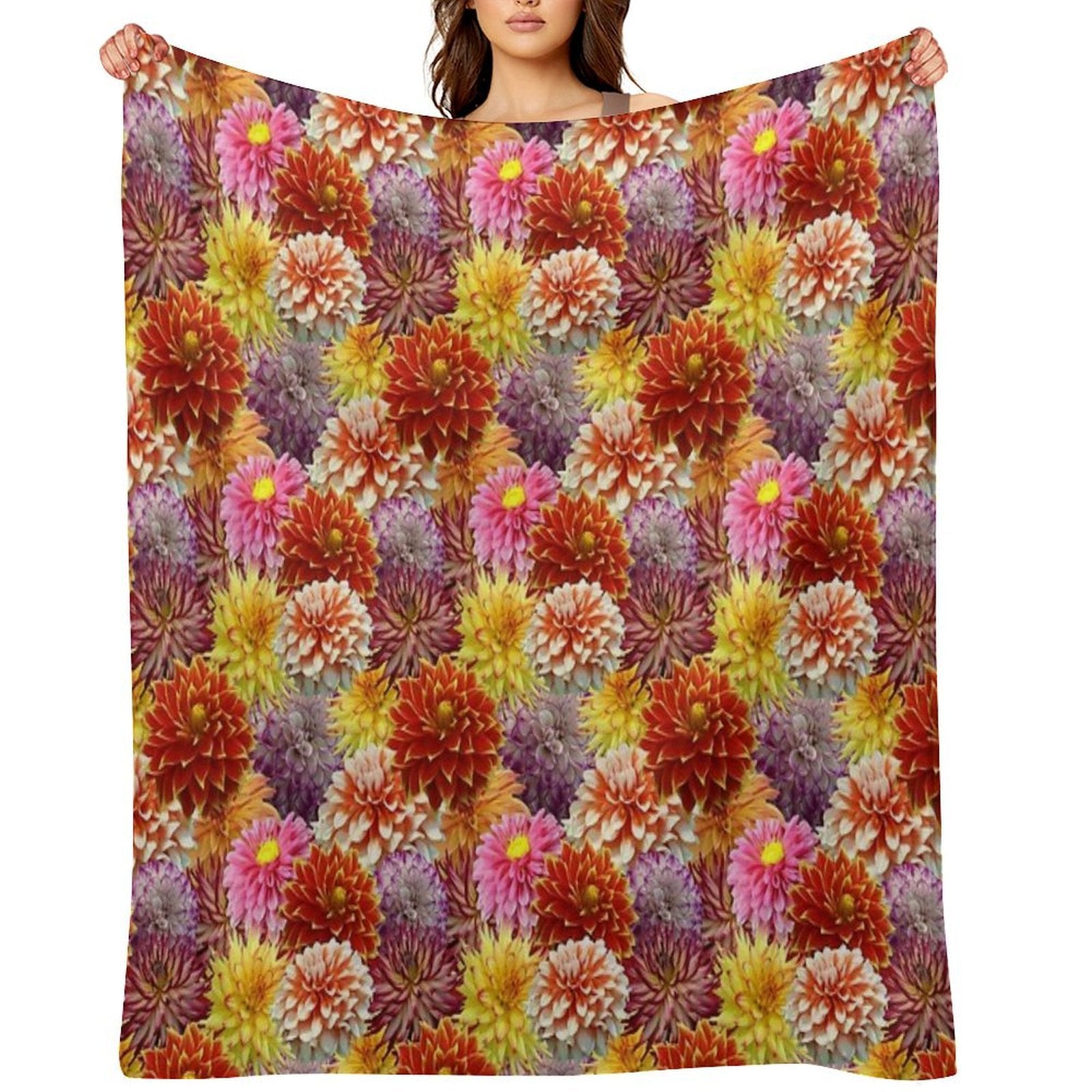 Dahlia Deluge Shrink-resistant Throw Blanket